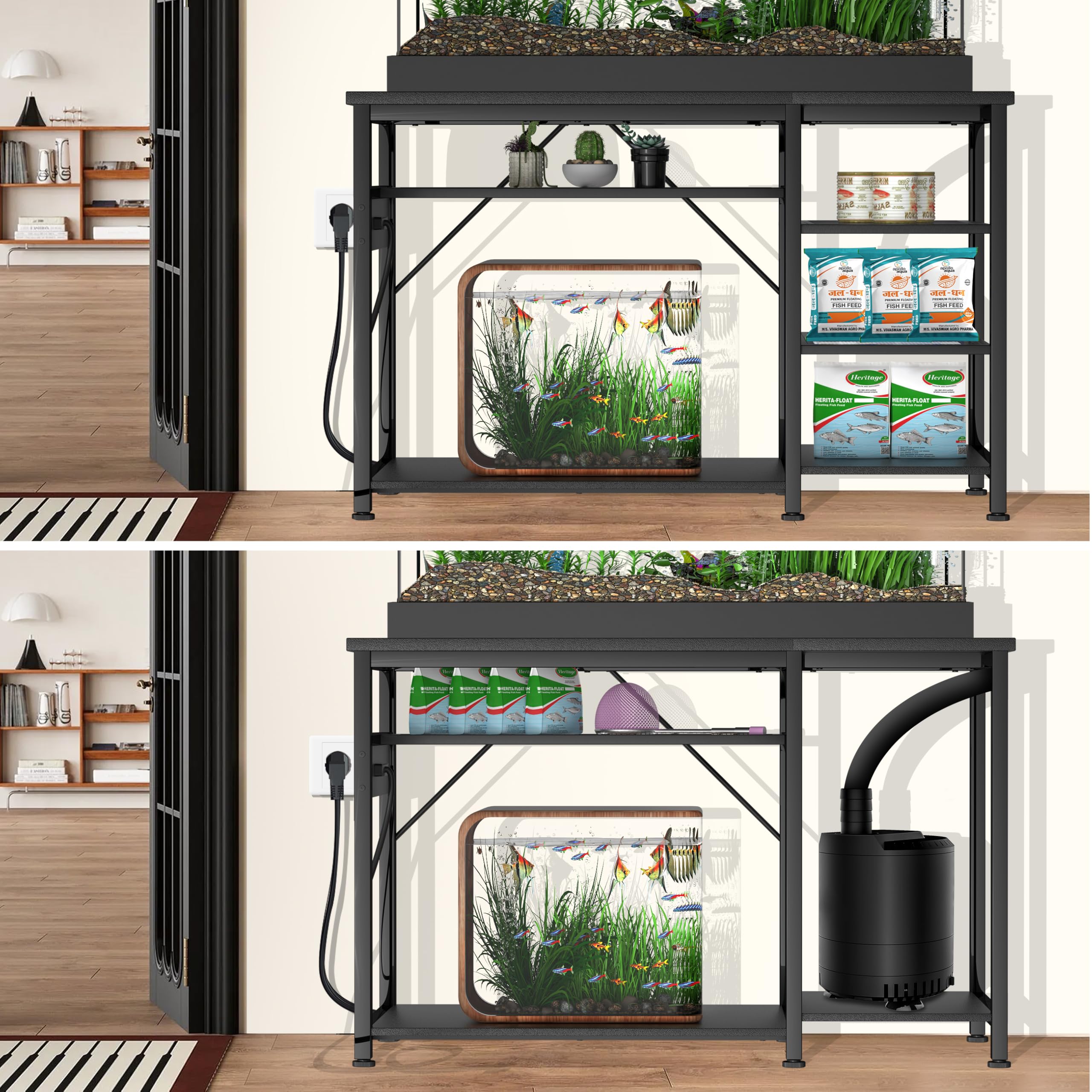 Keelian stand right-side storage compartment offers easy access to gear.