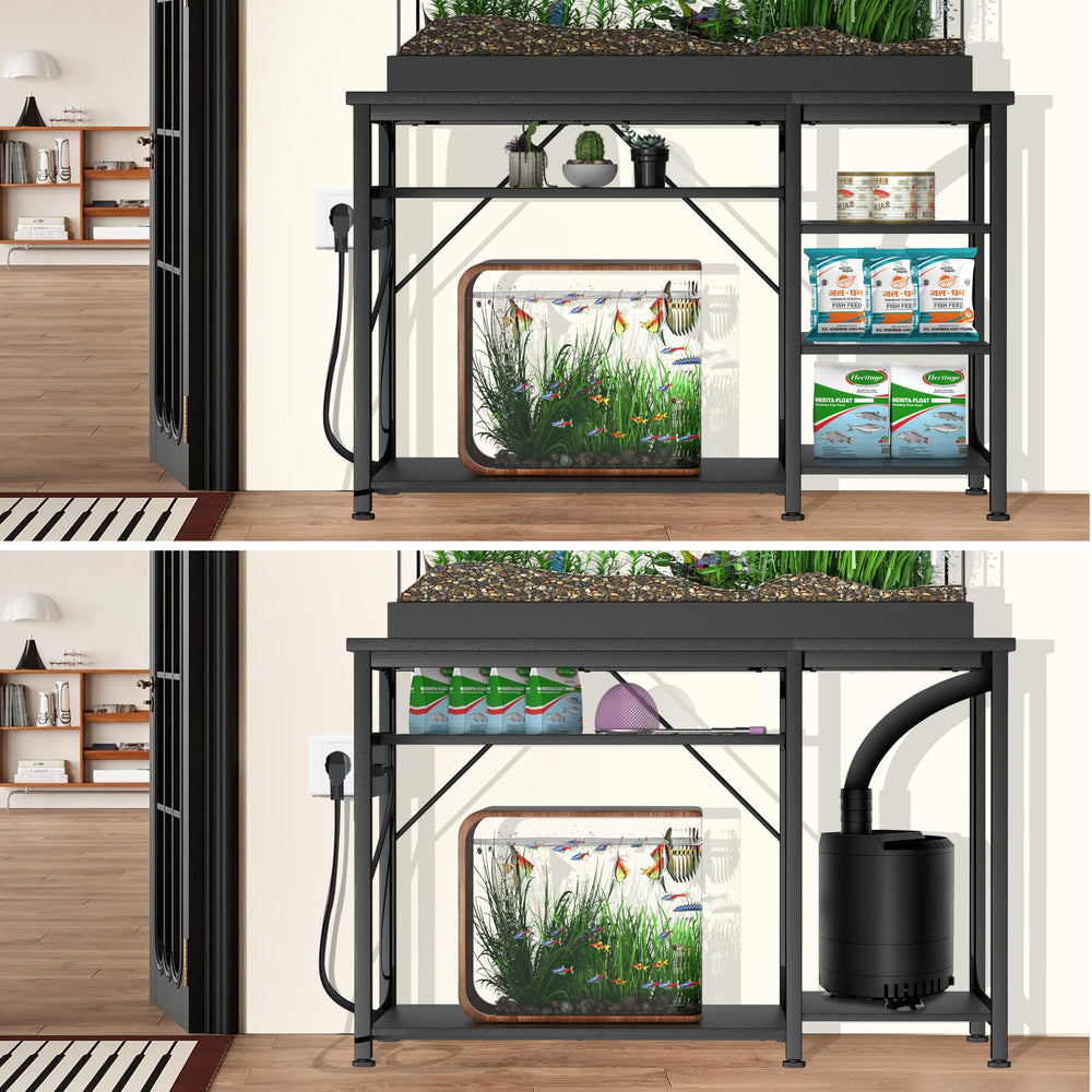 Keelian stand right-side storage compartment offers easy access to gear.