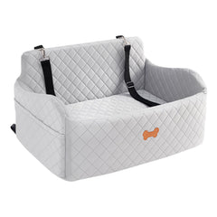 KEELUXE car seat for large dogs secured in backseat for roomy comfort