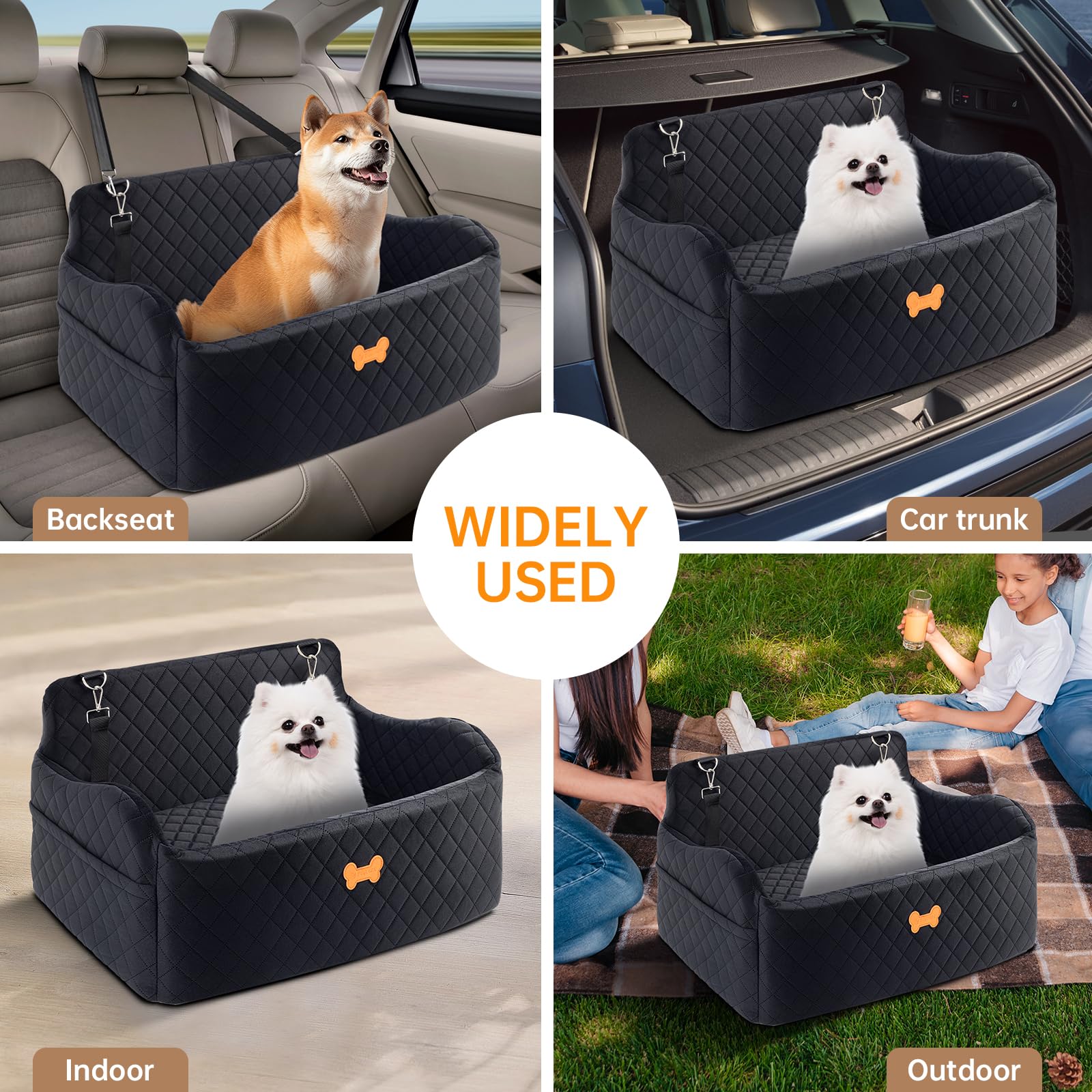 KEELUXE car seat side pockets organize treats and toys