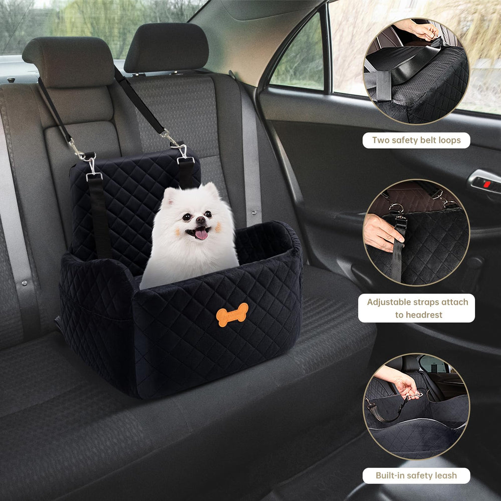 KEELUXE dog car seat storage pocket for treats and toys