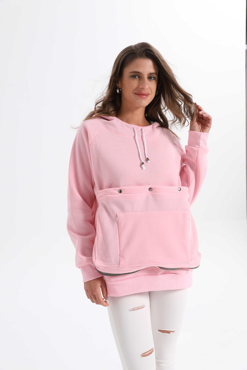 Kei Tomlison pet pouch hoodie fleece texture emphasizes warmth