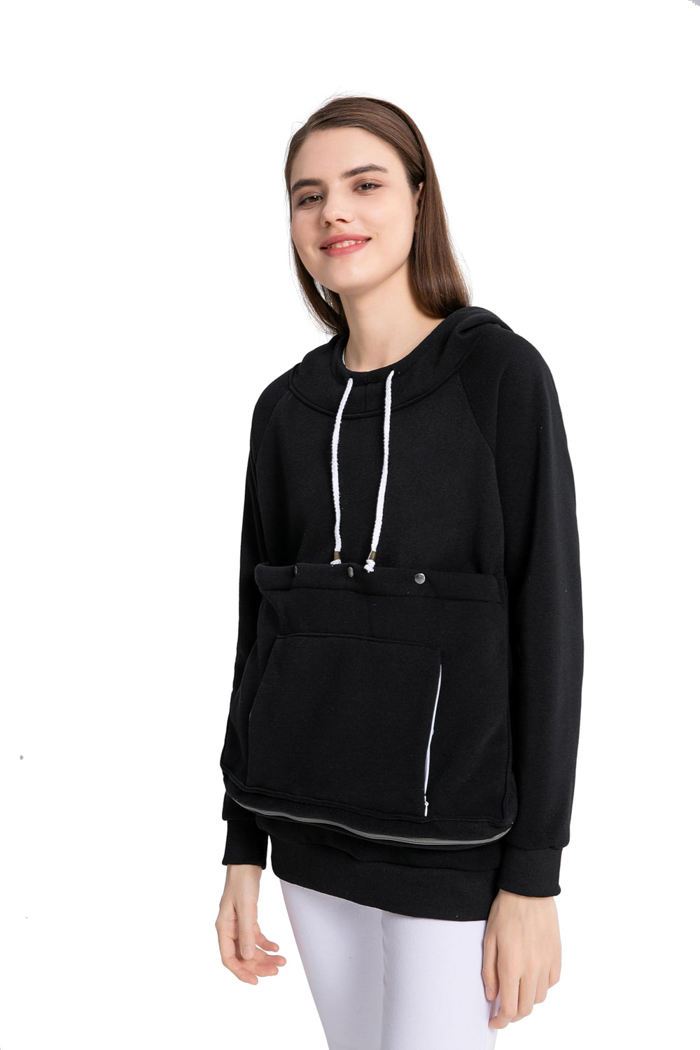 Kei Tomlison pet pouch hoodie front pocket for hands-free pet transport