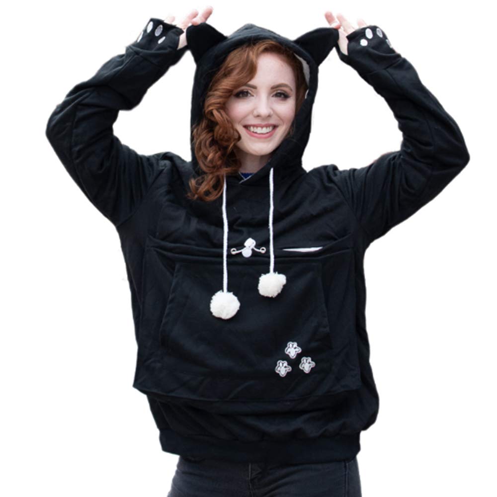 Kei Tomlison unisex big pouch hoodie front view with cozy pocket for small pet