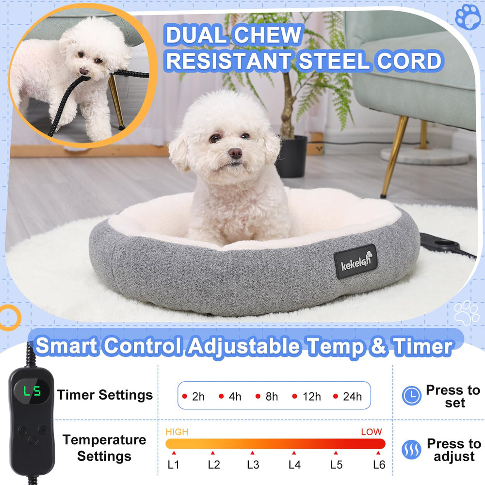 KEKELAN easy-assemble heated bed suitable for cats, kittens, and small dogs.