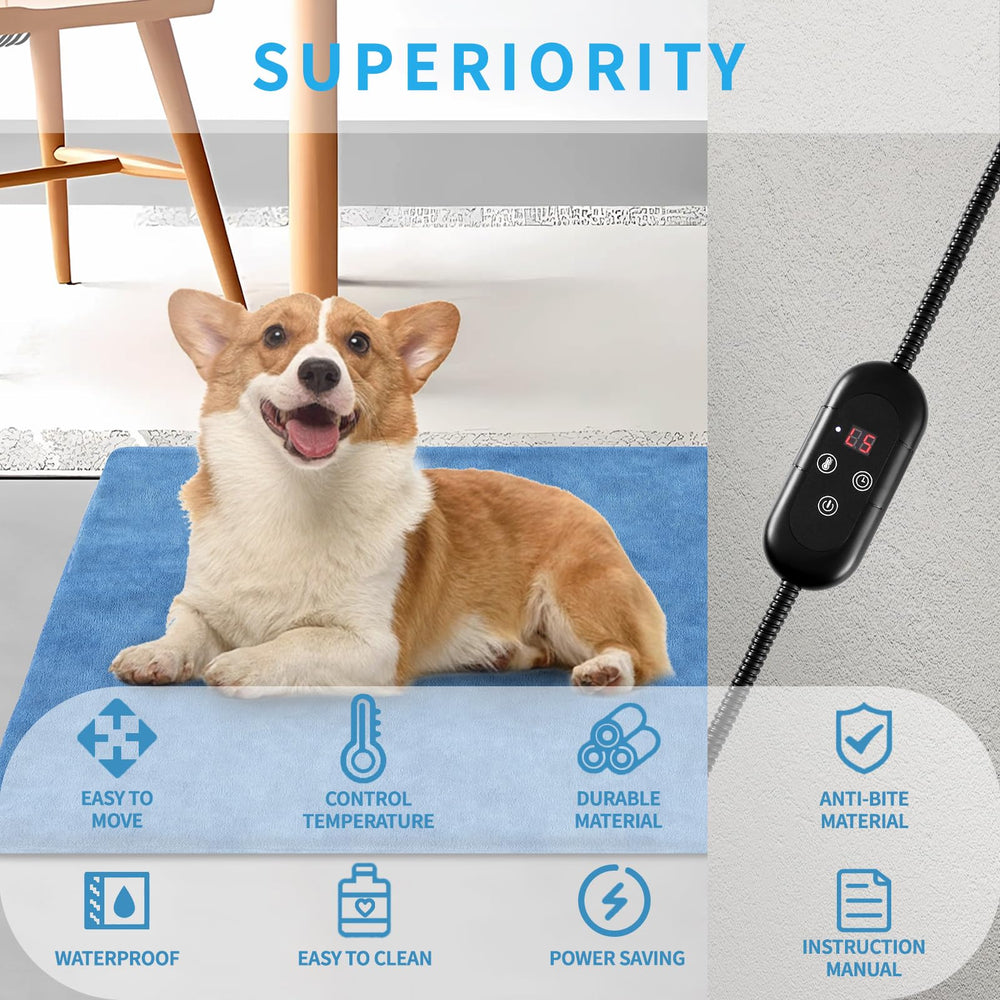 KEKELAN Pet Heating Pad temperature settings show six adjustable levels