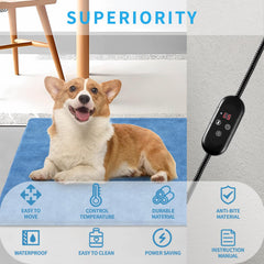 KEKELAN Pet Heating Pad temperature settings show six adjustable levels