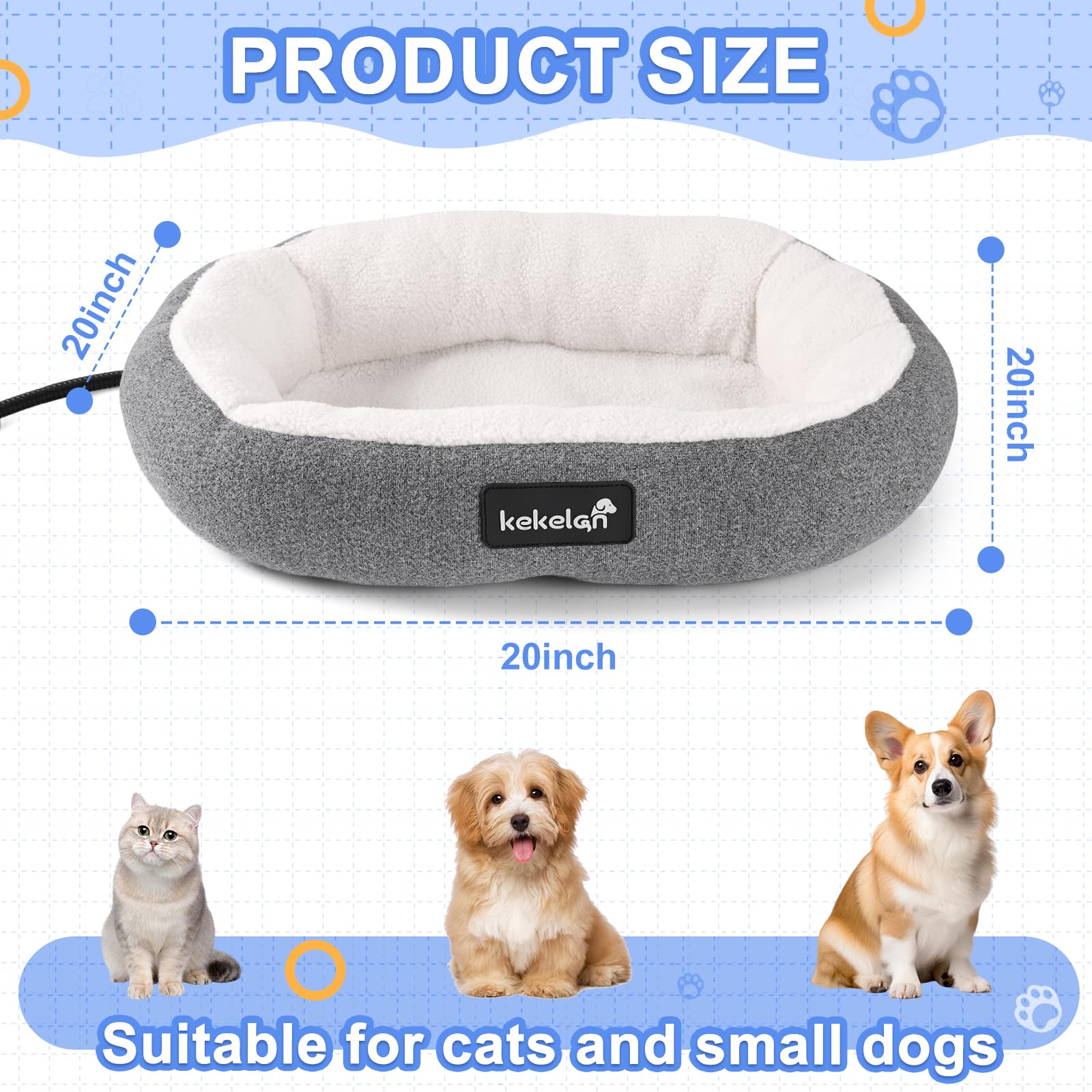KEKELAN waterproof heating pad and non-slip bottom for steady comfort.
