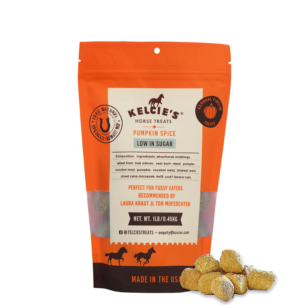 Kelcies Pumpkin Spice 1lb pack displayed for convenient home feeding