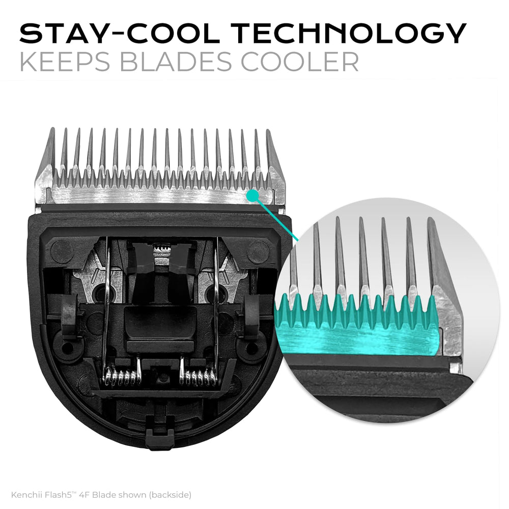 Kenchii Flash 5 clipper compatibility range close-up for versatile grooming.