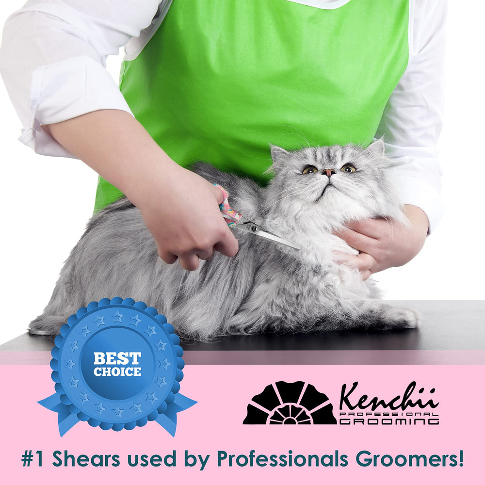 Kenchii Happy Kitty ball tip scissors comfortable grip for steady grooming