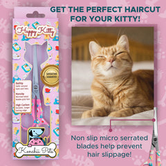 Kenchii Happy Kitty ball-tip shears comfortable grip handle for steady cuts