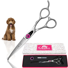 Kenchii Love Dog Grooming Scissors 6.5-inch curved—precise trims for dogs.