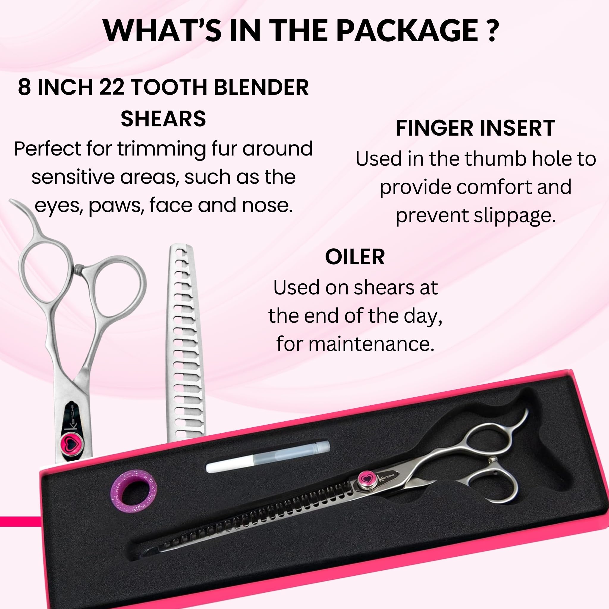 Kenchii Love Dog Grooming Scissors balltip safety for delicate areas