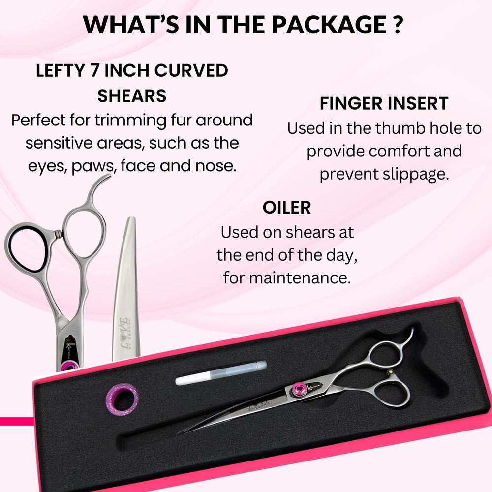 Kenchii Love left-handed dog grooming scissors premium Japanese alloy steel ensures lasting durability