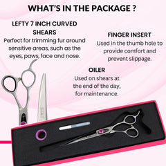 Kenchii Love left-handed dog grooming scissors premium Japanese alloy steel ensures lasting durability