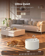 Kenepet ceramic water fountain round base—stable, tipping-resistant for energetic pets.