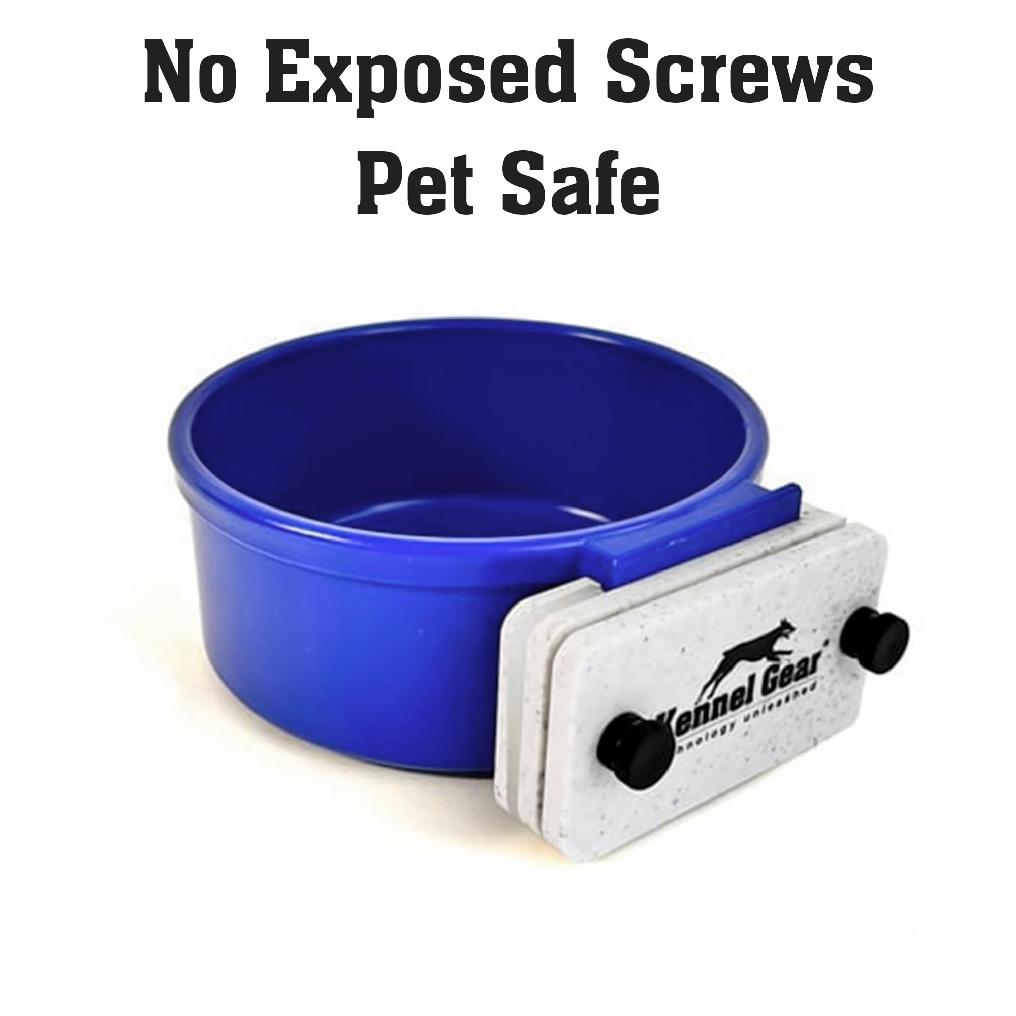 Kennel-Gear dishwasher-safe crate bowl blue cleans quickly after meals.