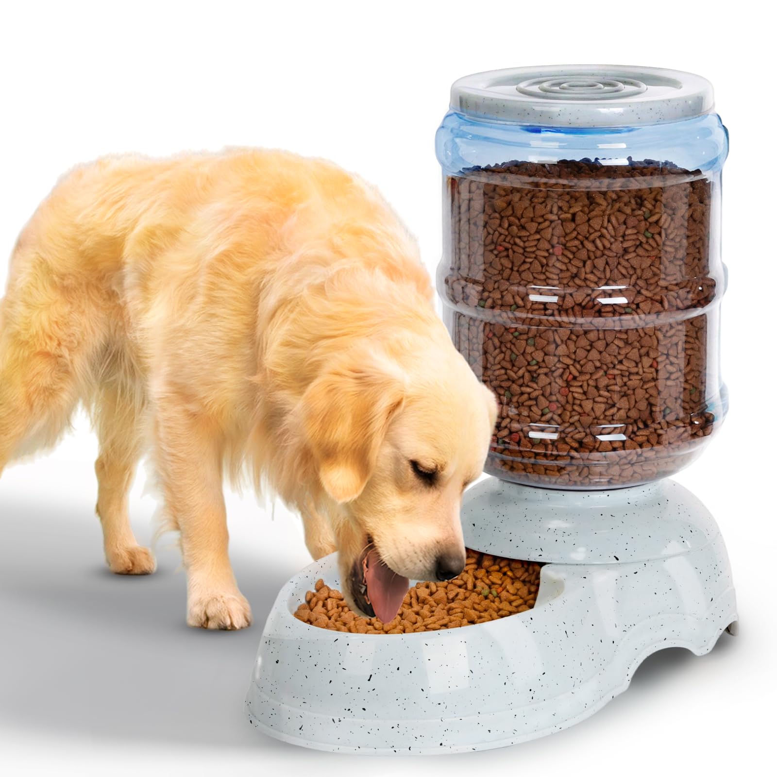Kenond 3 Gallon Gravity Feeder front view shows easy daily feeding for large dogs