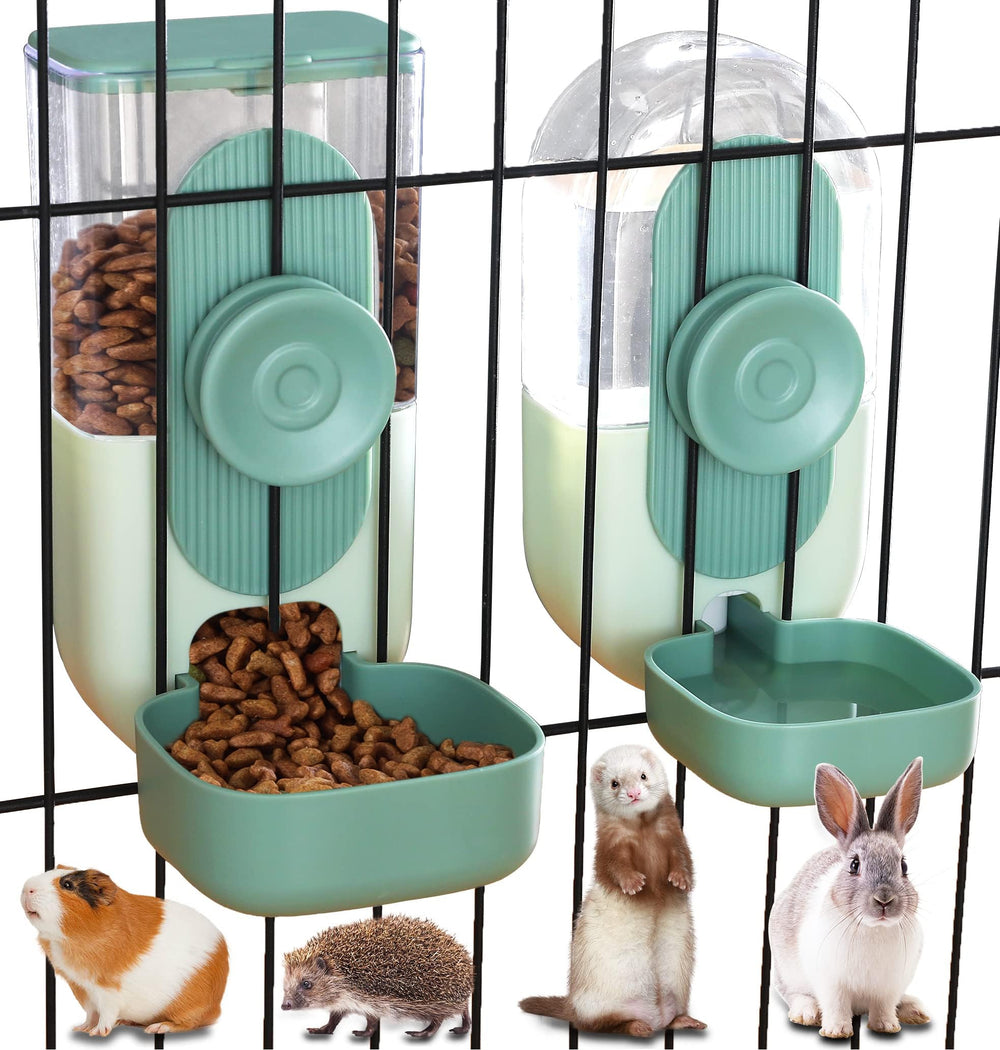 Kenond 35oz hanging automatic feeder in green for hands-off pet meals.