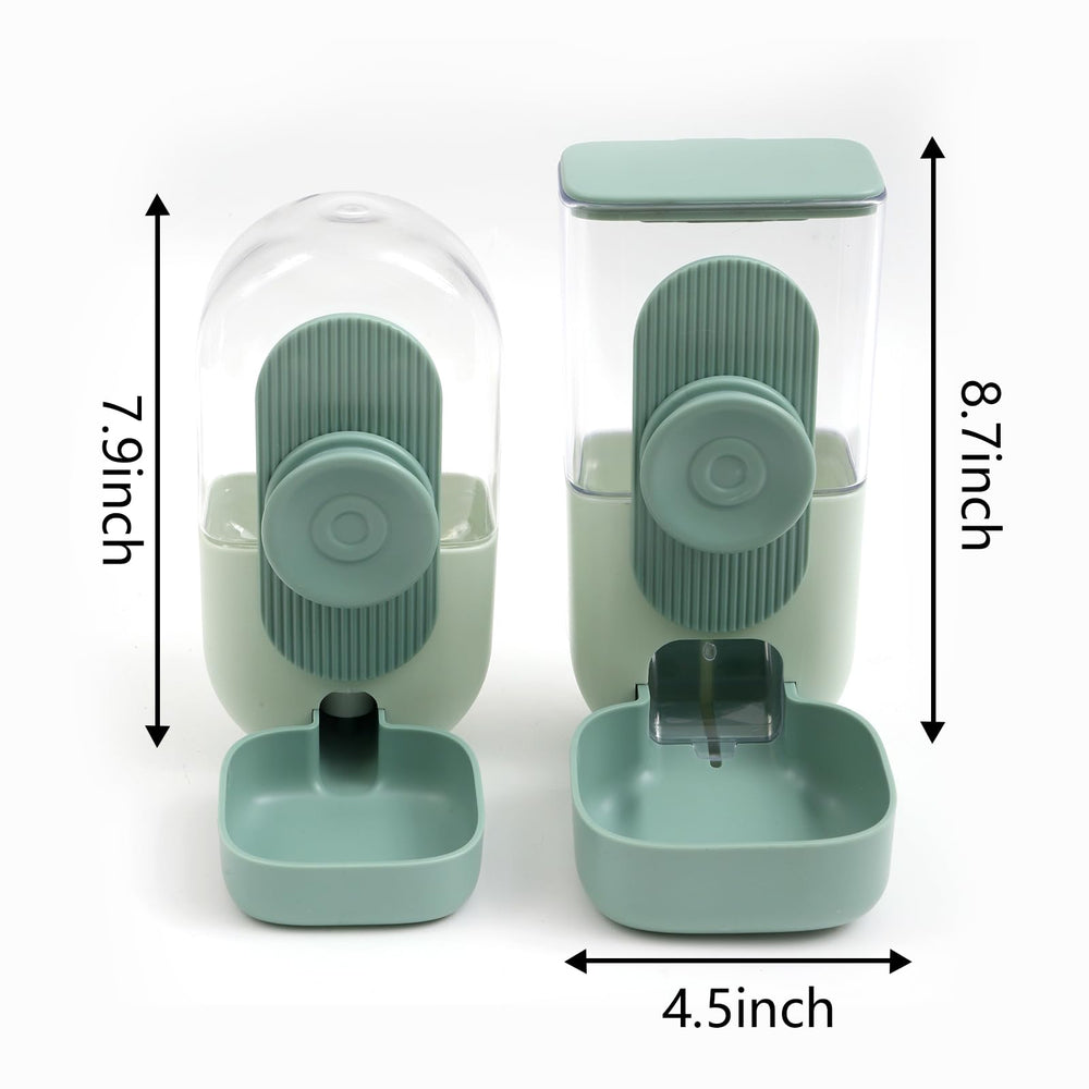 Kenond 35oz hanging waterer green ensures steady hydration for small pets.