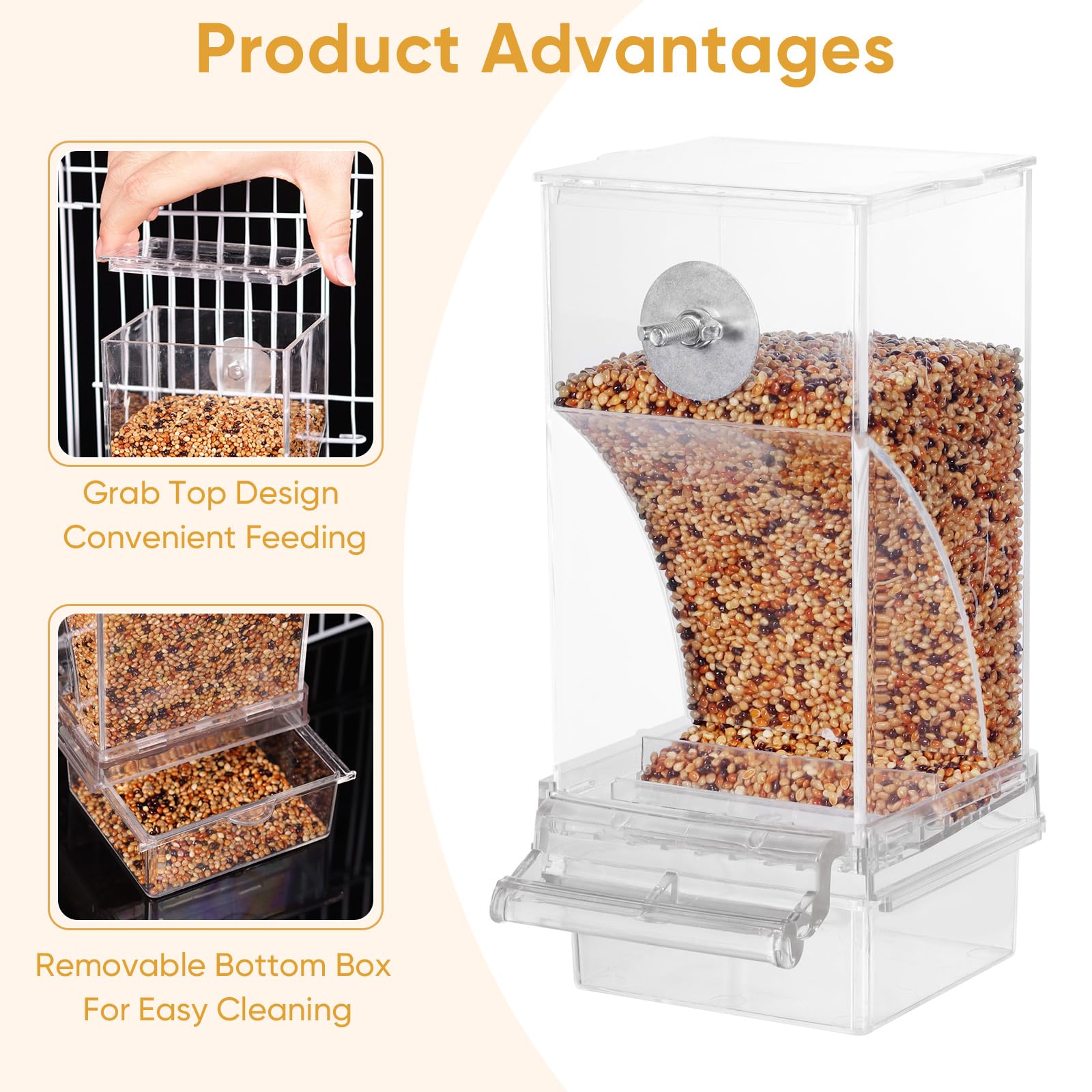 Kenond 500g seed capacity red feeder supports longer intervals between fills