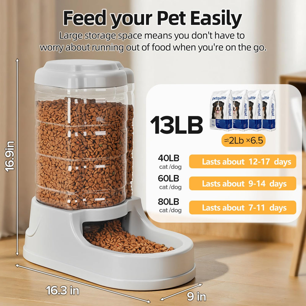 Kenond automatic dog food dispenser cap demonstrates hands-free feeding without electricity