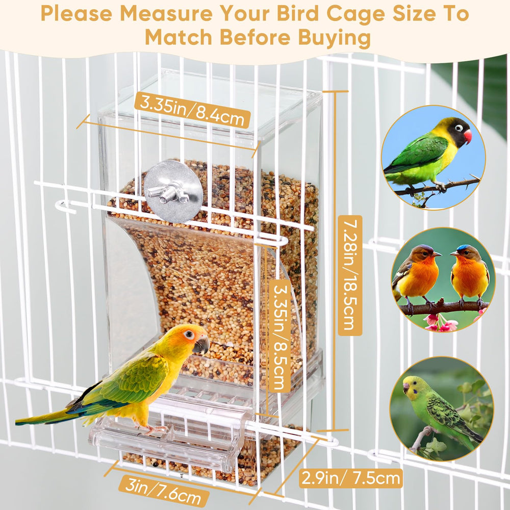 Kenond gravity feeder outside cage red enables hands-free refilling