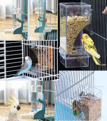 Kenond No Mess Bird Feeder and Water Dispenser mounted inside/outside cage