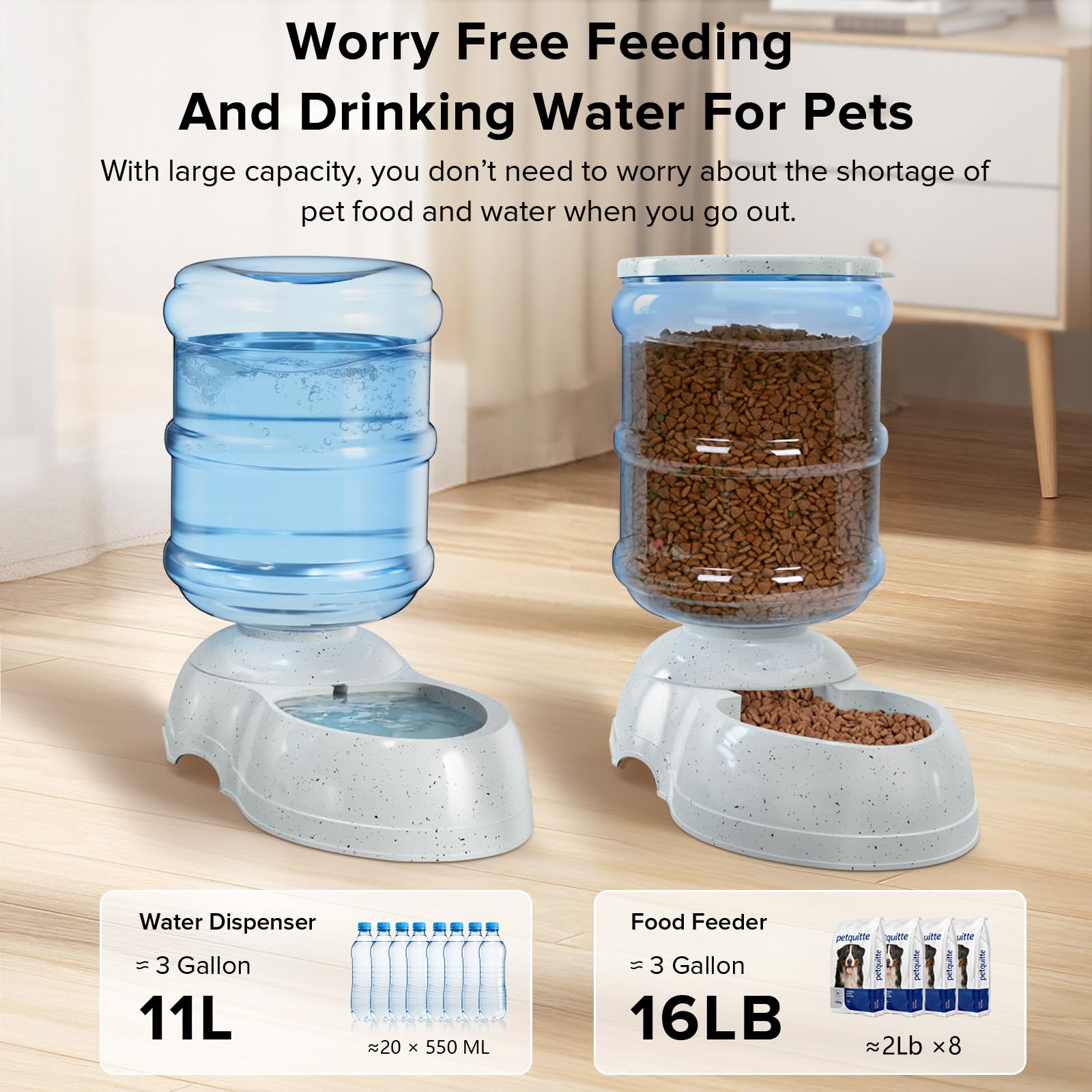 Kenond pet water dispenser with spiral valve for spill-free hydration