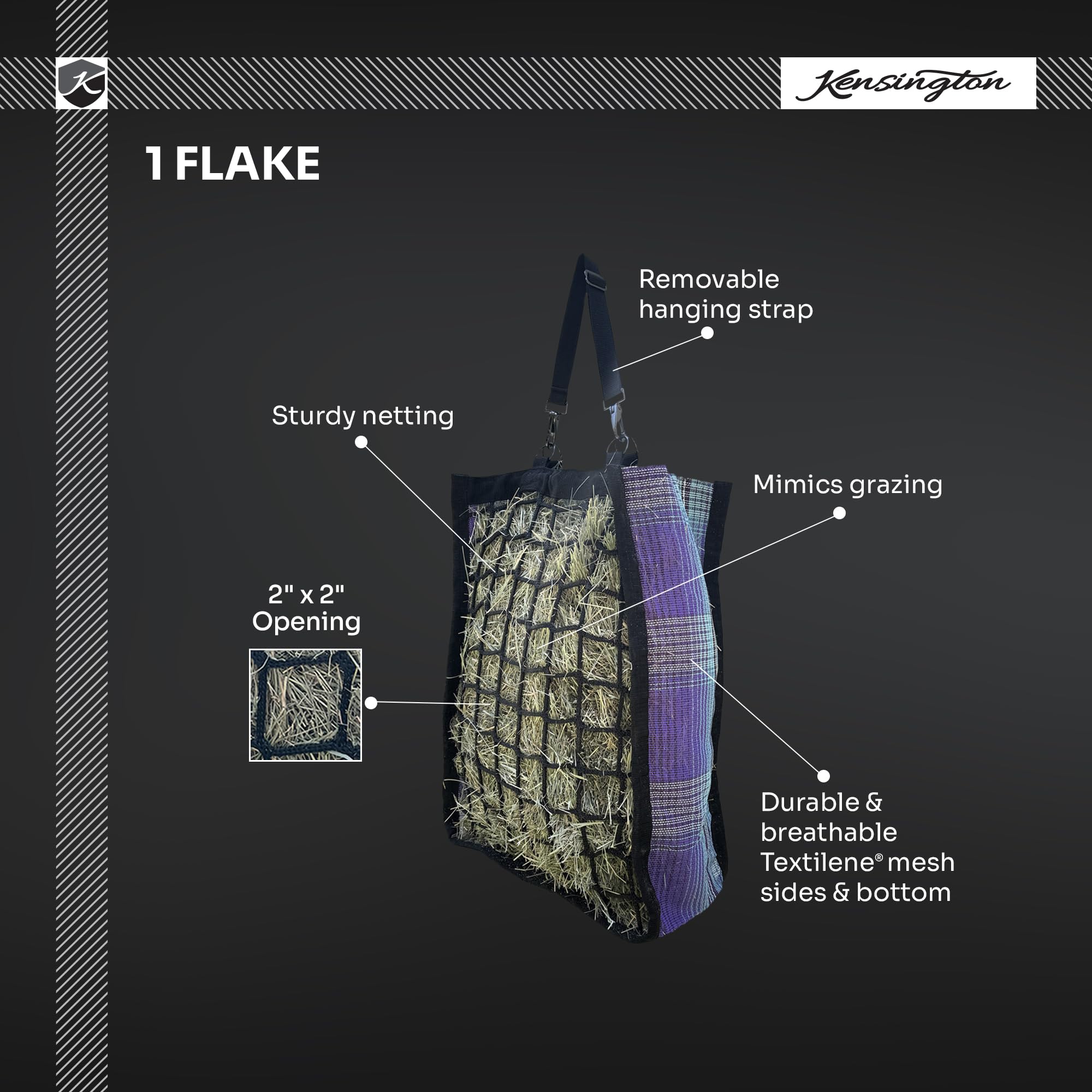 kensington deluxe slow feed bag adjustable strap with swivel snap for easy hanging