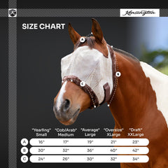 Kensington fly mask textured Textilene fabric maintains color while shielding from bugs