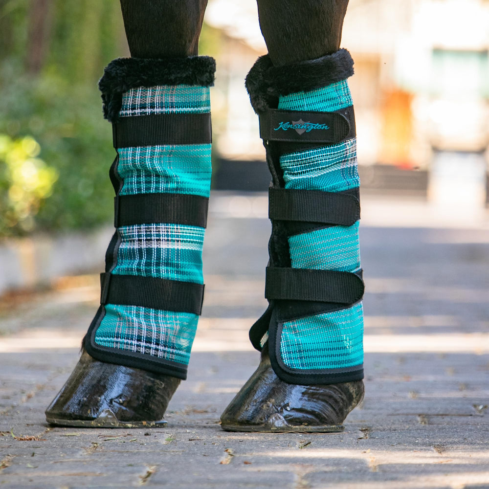 Kensington Protective Fly Boots interior plastic stay visible for upright fit