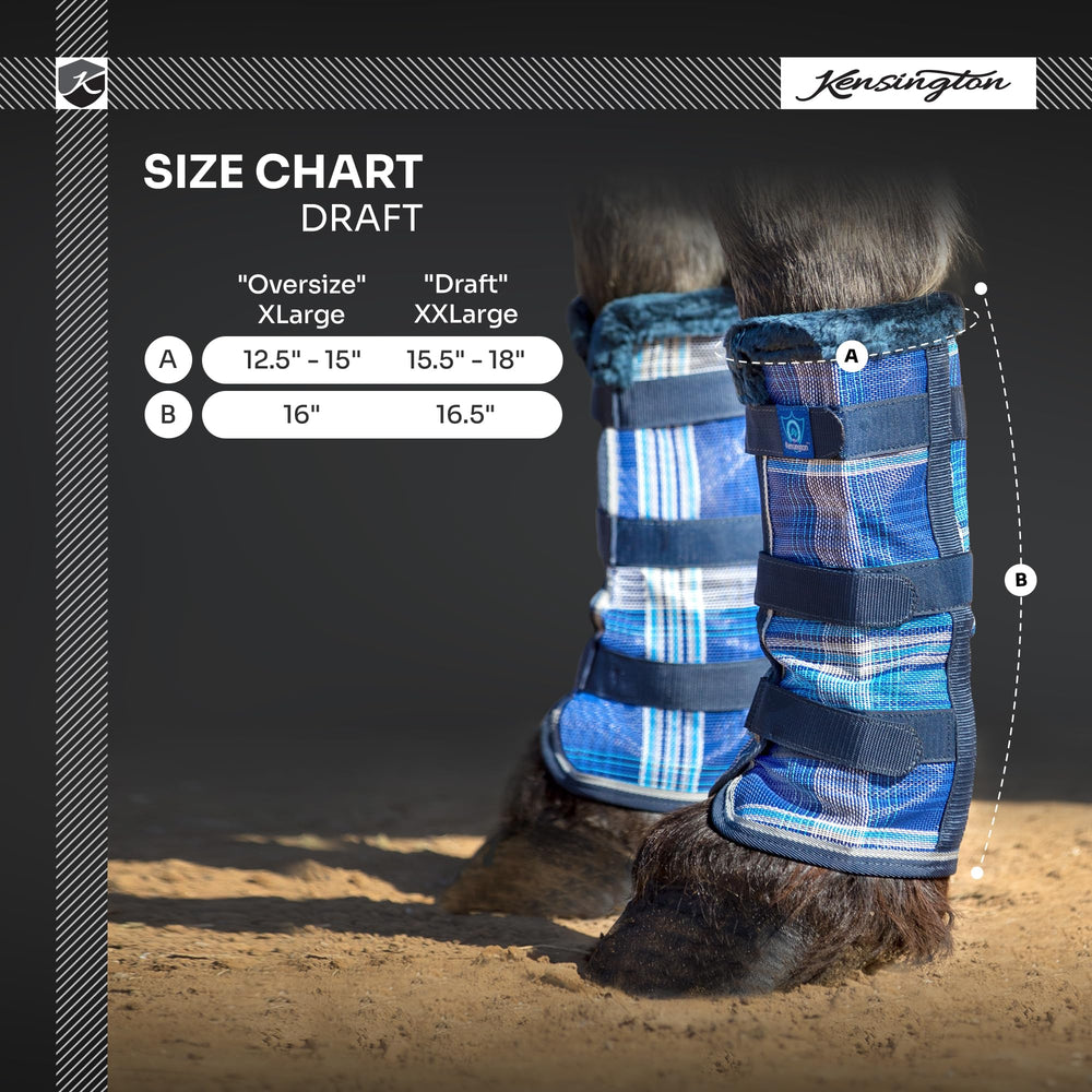 Kensington Protective Fly Boots plastic stay keeps boots upright.