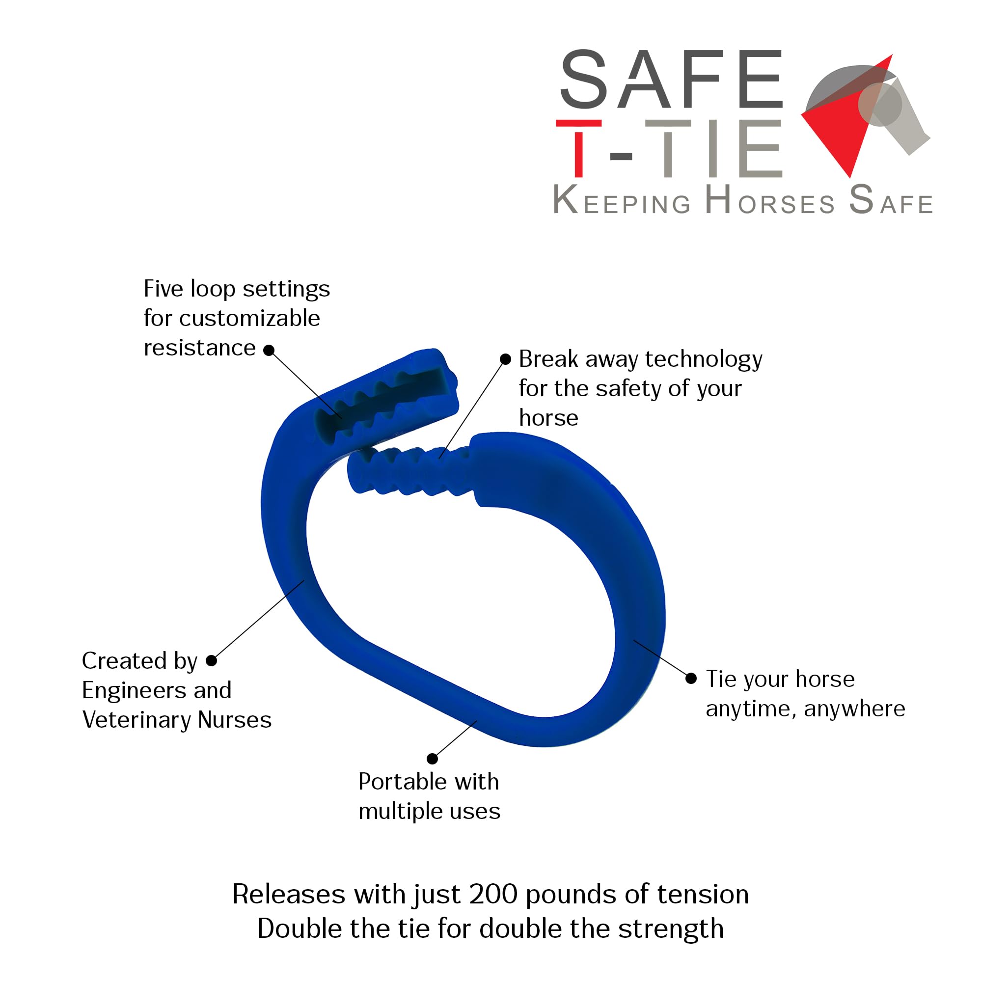Kensington Protective Products Horse Tie, diseño de seguridad para evitar tirones.