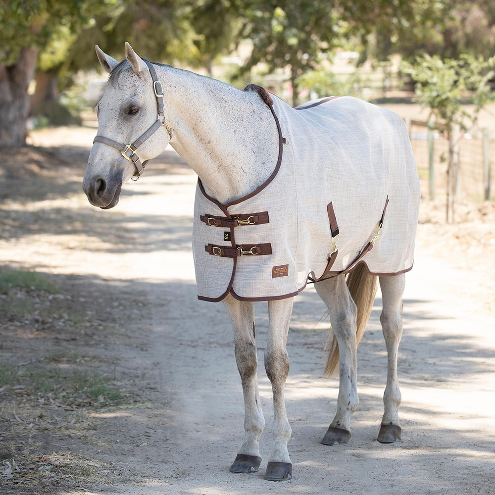 Kensington Protective Sheet belly straps close-up highlighting 2-inch adjustability.