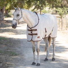 Kensington Protective Sheet belly straps close-up highlighting 2-inch adjustability.
