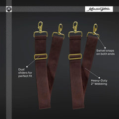 Kensington belly strap adjustable with sliders closeup, easy length changes for a proper fit.