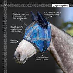 Kensington Signature fly mask removable nose piece provides sun protection when needed.