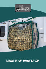 Kensington Slow Feed Hay Bag top closure helps deter tampering during meals