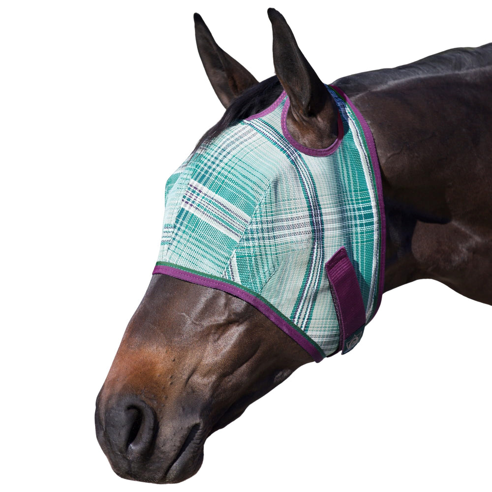 Kensington UV Horse Fly Mask with Web Trim dual ear openings for comfortable eye protection.