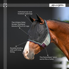 Kensington UViator bridle-compatible fit fits smoothly under a bridle.