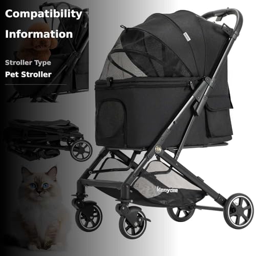Kenyone medium dog stroller cargo space shows roomy carrier for up to 55 lbs.