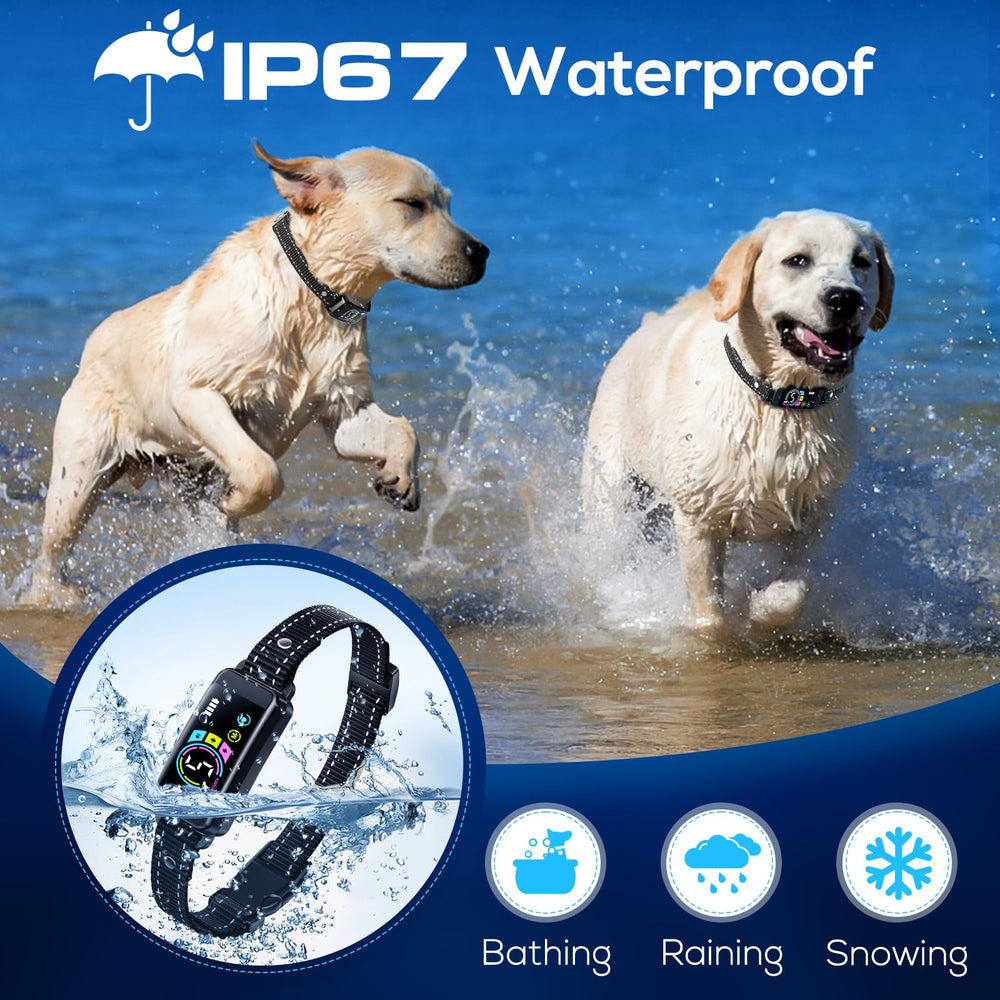 Keoge bark-collar-led-display shows battery and mode at a glance