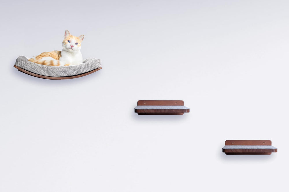 Kerwis Premium Cat Shelves pine wood steps ready for safe climbing
