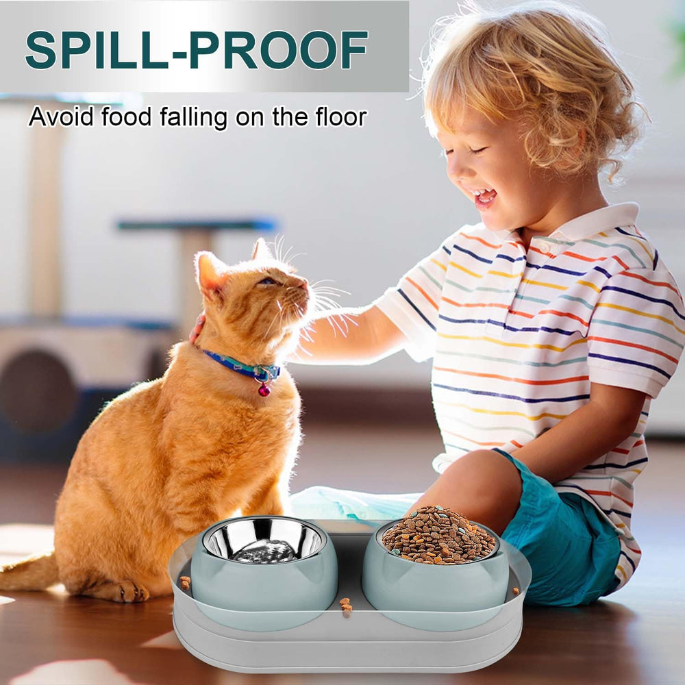 Kevideawl removable, easy-clean bowls in grayblue for quick washing