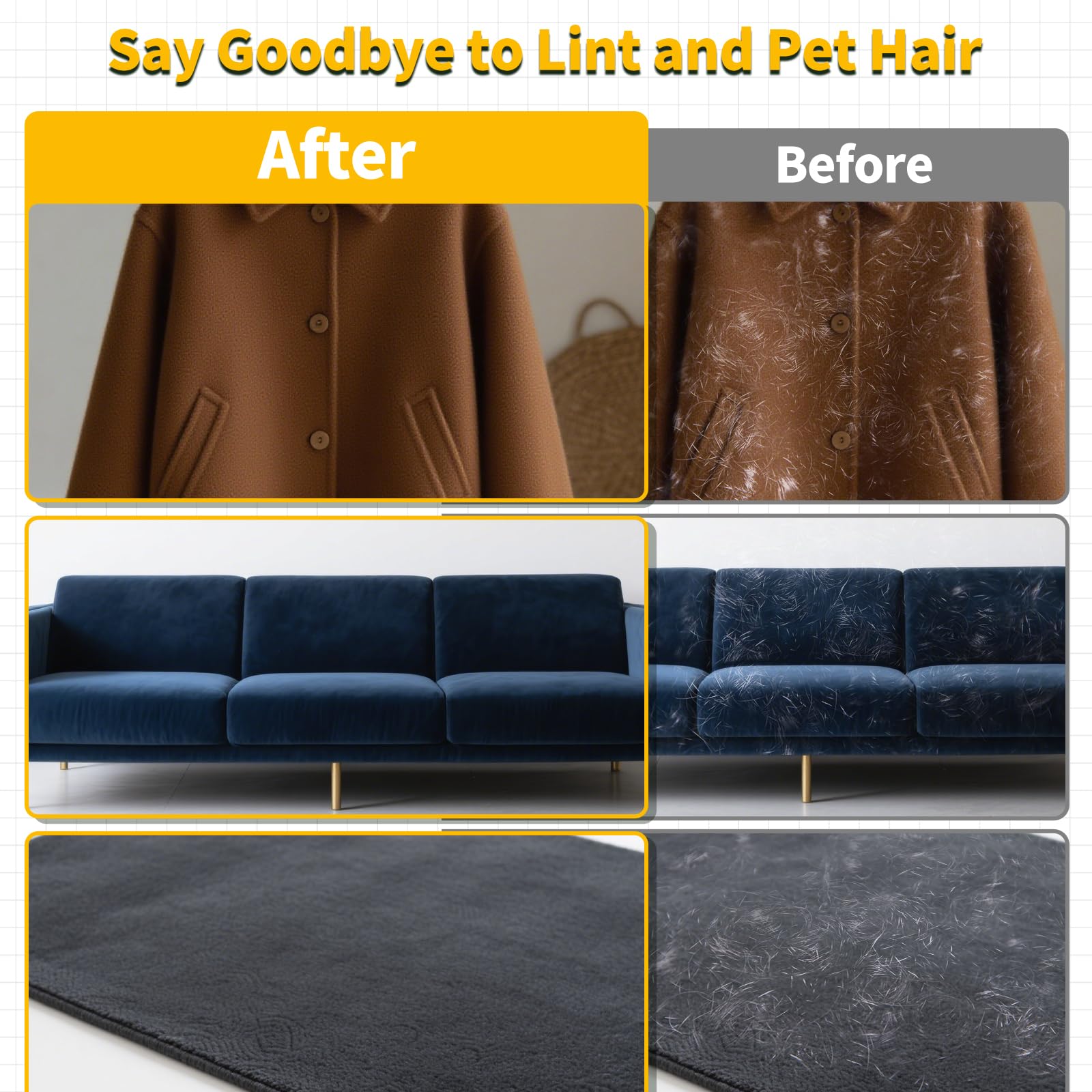 KEYHELP Pet Hair Removal Glove on car seats illustrating fabric cleaning