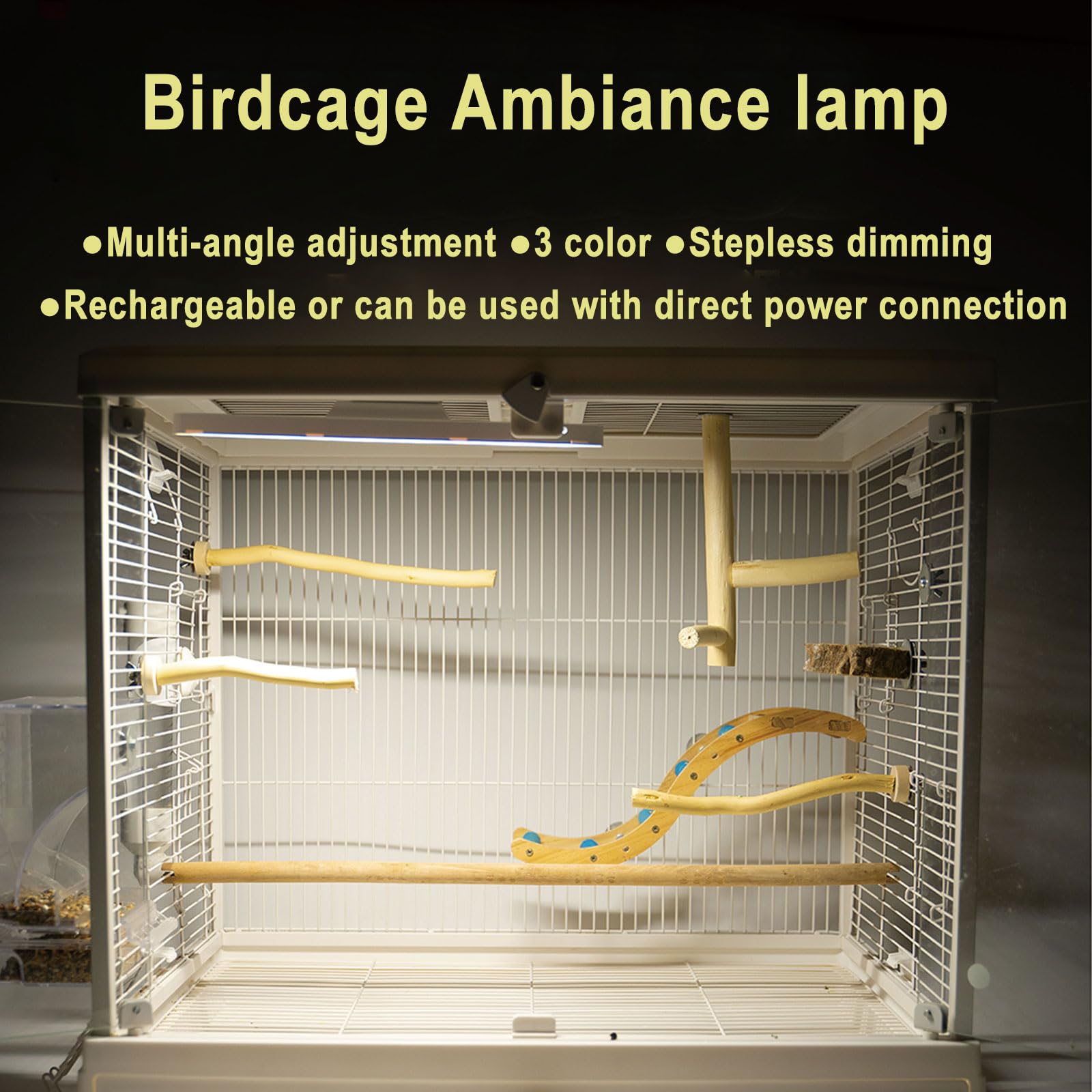 KFPSHLQE Bird Light stepless dimming for customizable brightness in cages.