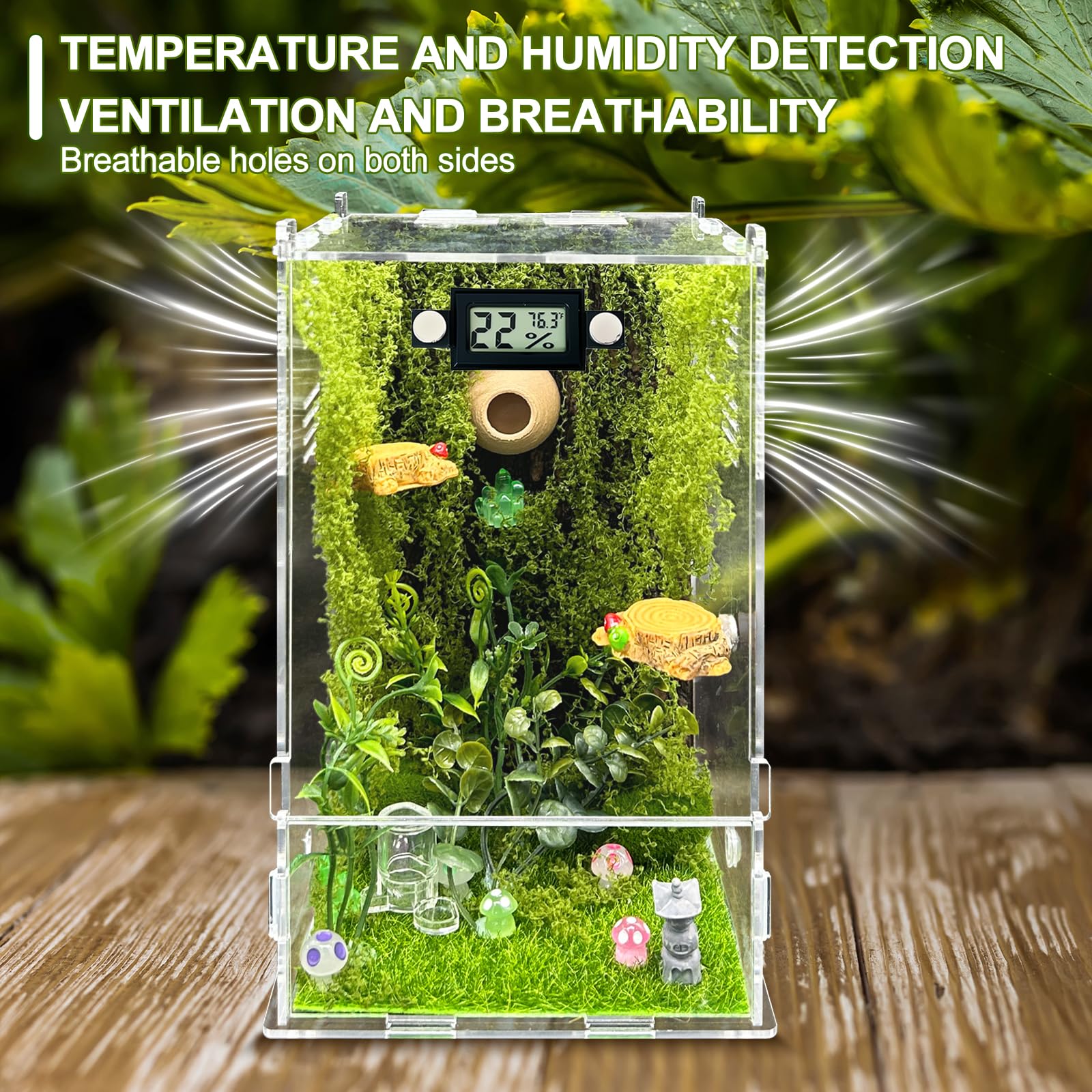 KFPSHLQE forest habitat contents showcase accessory-rich enclosure setup for DIY enthusiasts