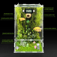 KFPSHLQE jumping spider enclosure forest open clamshell enables effortless feeding and viewing